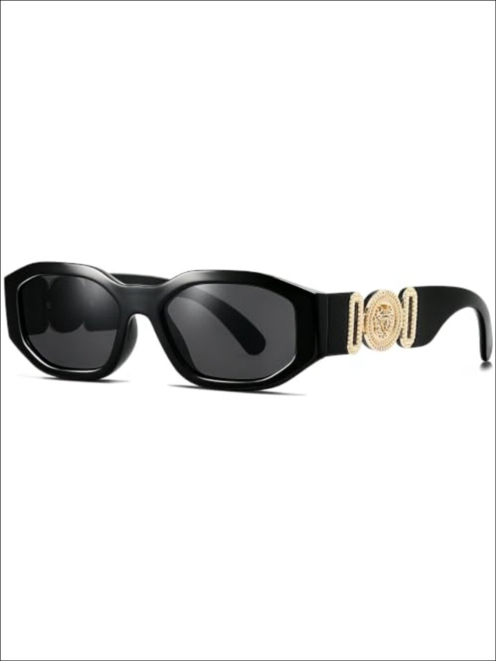 Retro 90s Rectangle Square Sunglasses Thick Frame UV400 Unisex